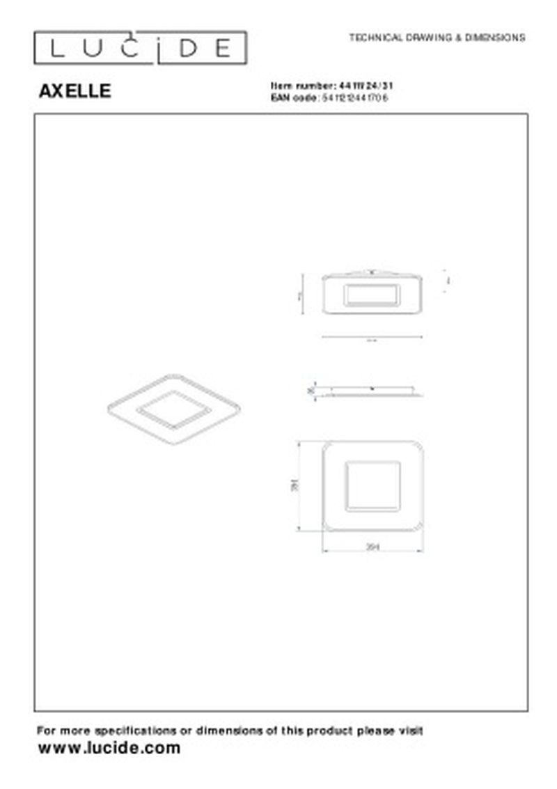 Lucide AXELLE - Zapustené stropné svietidlo - LED Dim.K/2700K - 3 StepDim - Biele